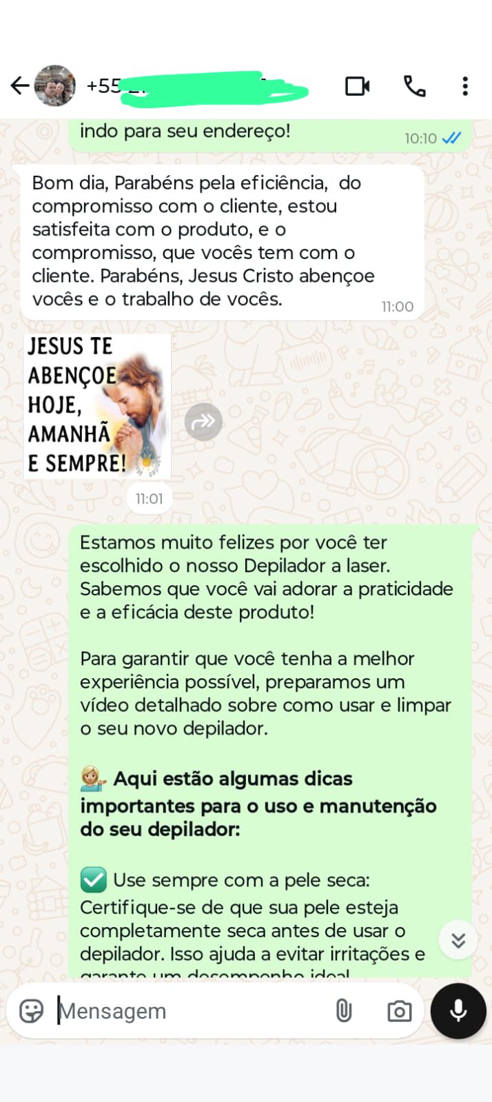 Depoimento de cliente satisfeita com o Depilador Laser Flex